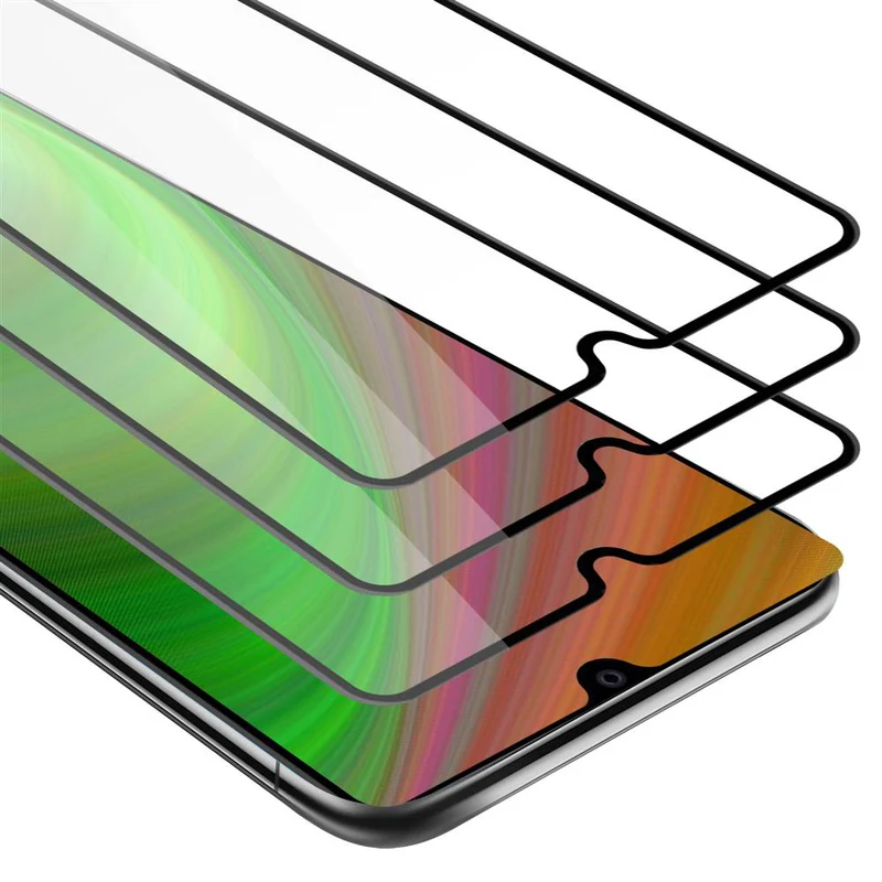 Cadorabo 3x Vollbild Panzer Folie kompatibel mit Huawei MATE 20 - Schutzfolie 3er Pack Gehärtetes (Tempered) Display-Schutzglas in 9H Härte mit 3D Touch