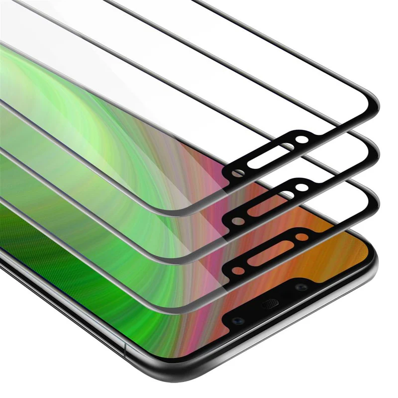 Cadorabo 3x Vollbild Panzer Folie kompatibel mit Huawei MATE 20 LITE - Schutzfolie 3er Pack Gehärtetes (Tempered) Display-Schutzglas in 9H Härte mit 3D Touch
