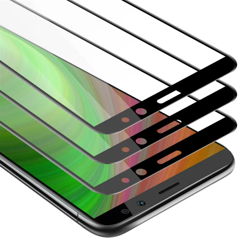 Cadorabo 3x Vollbild Panzer Folie kompatibel mit Honor 10 LITE / Huawei P SMART 2019 - Schutzfolie 3er Pack Gehärtetes (Tempered) Display-Schutzglas in 9H Härte mit 3D Touch