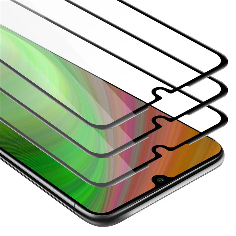 Cadorabo 3x Vollbild Panzer Folie kompatibel mit Huawei P30 LITE - Schutzfolie 3er Pack Gehärtetes (Tempered) Display-Schutzglas in 9H Härte mit 3D Touch