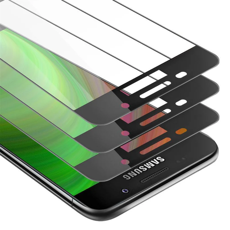 Cadorabo 3x Vollbild Panzer Folie kompatibel mit Samsung Galaxy A5 2016 - Schutzfolie 3er Pack Gehärtetes (Tempered) Display-Schutzglas in 9H Härte mit 3D Touch