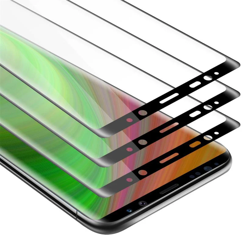 Cadorabo 3x Vollbild Panzer Folie kompatibel mit Samsung Galaxy NOTE 9 - Schutzfolie 3er Pack Gehärtetes (Tempered) Display-Schutzglas in 9H Härte mit 3D Touch