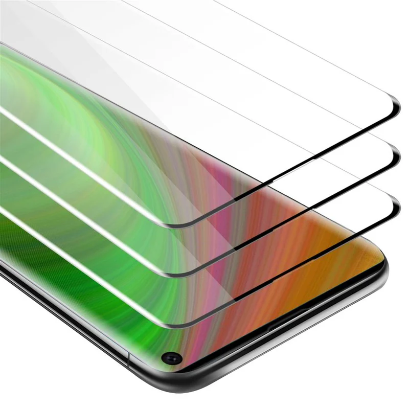 Cadorabo 3x Vollbild Panzer Folie kompatibel mit Samsung Galaxy S10 4G - Schutzfolie 3er Pack Gehärtetes (Tempered) Display-Schutzglas in 9H Härte mit 3D Touch