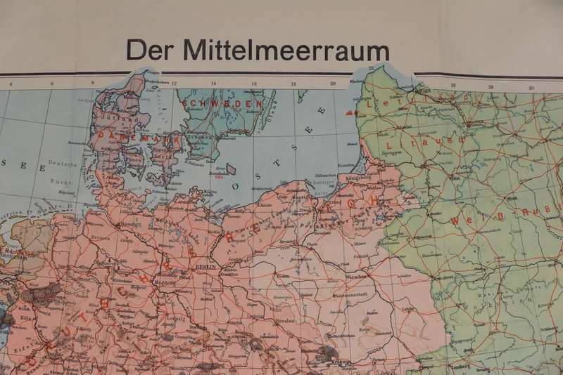 Karte von Europa und dem Mittelmeerraum in den 30er und 40er Jahren, Deutschland