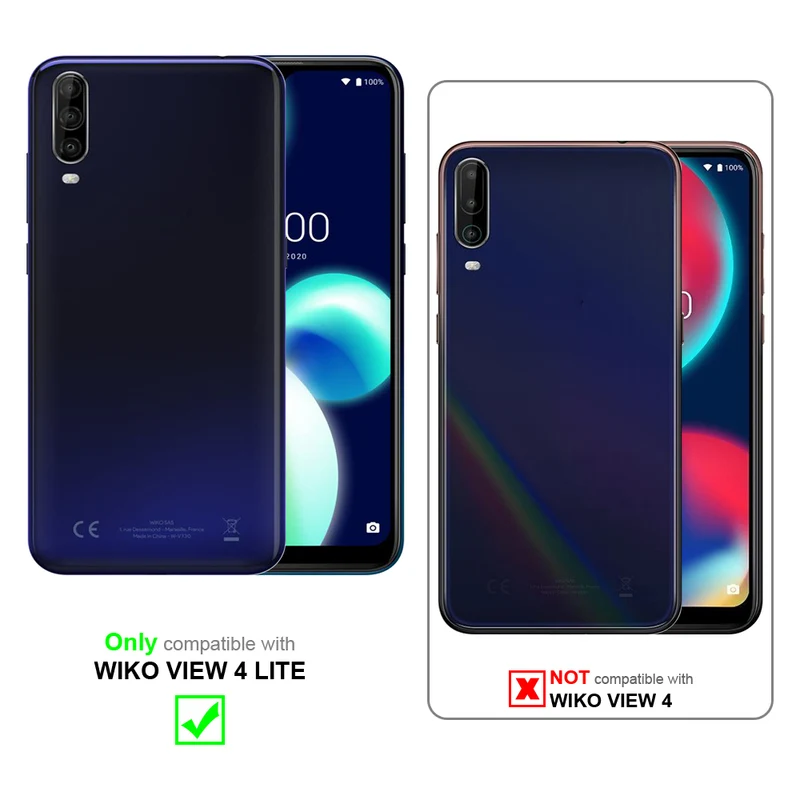 Cadorabo Hülle kompatibel mit WIKO VIEW 4 LITE Schutzhülle mit Magnetverschluss, Standfunktion und Kartenfach