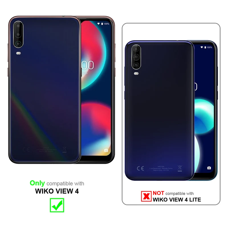 Cadorabo Hülle kompatibel mit WIKO VIEW 4 Schutzhülle mit Magnetverschluss, Standfunktion und Kartenfach