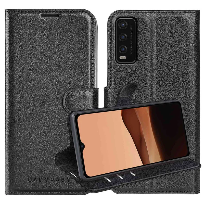 Cadorabo Hülle kompatibel mit Vivo Y20s Schutzhülle mit Magnetverschluss, Standfunktion und Kartenfach