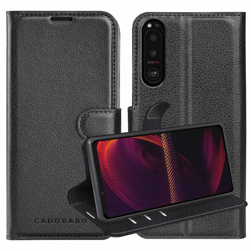 Cadorabo Hülle kompatibel mit Sony Xperia 5 III Schutzhülle mit Magnetverschluss, Standfunktion und Kartenfach