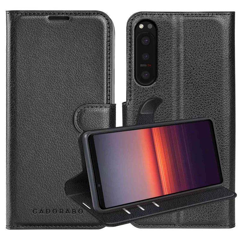 Cadorabo Hülle kompatibel mit Sony Xperia 5 II Schutzhülle mit Magnetverschluss, Standfunktion und Kartenfach