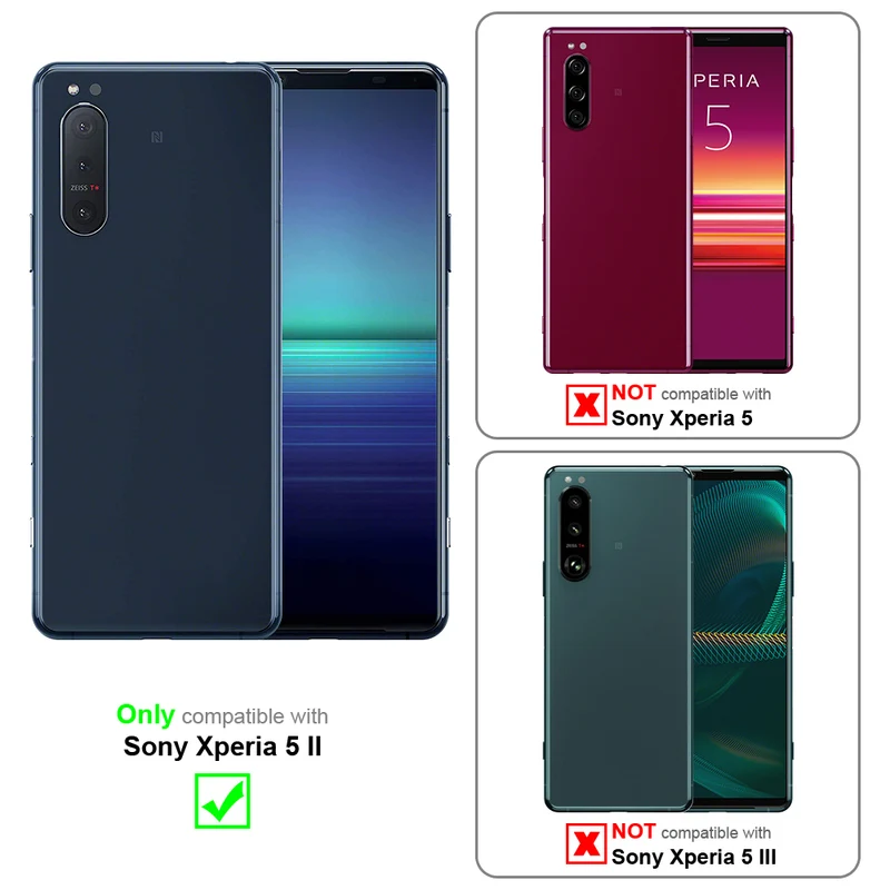 Cadorabo Hülle kompatibel mit Sony Xperia 5 II Schutzhülle mit Magnetverschluss, Standfunktion und Kartenfach