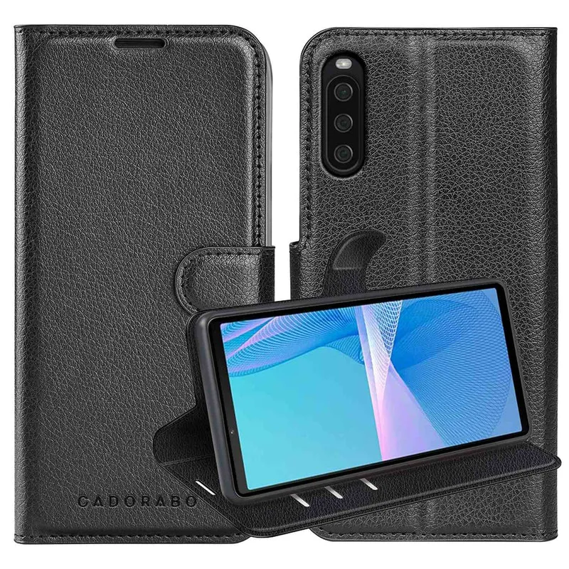 Cadorabo Hülle kompatibel mit Sony Xperia 10 III Schutzhülle mit Magnetverschluss, Standfunktion und Kartenfach