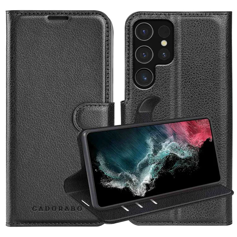 Cadorabo Hülle kompatibel mit Samsung Galaxy S22 ULTRA Schutzhülle mit Magnetverschluss, Standfunktion und Kartenfach