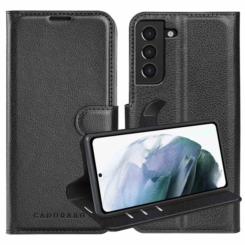 Cadorabo Hülle kompatibel mit Samsung Galaxy S21 PLUS Schutzhülle mit Magnetverschluss, Standfunktion und Kartenfach