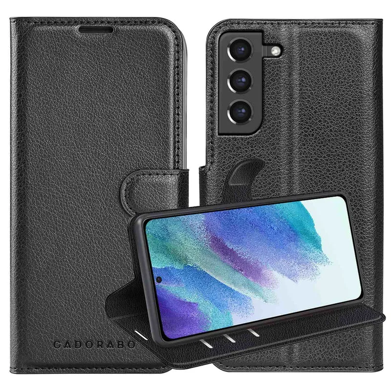 Cadorabo Hülle kompatibel mit Samsung Galaxy S21 FE Schutzhülle mit Magnetverschluss, Standfunktion und Kartenfach
