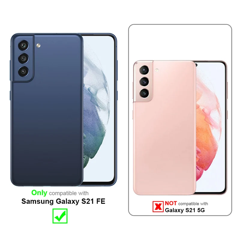 Cadorabo Hülle kompatibel mit Samsung Galaxy S21 FE Schutzhülle mit Magnetverschluss, Standfunktion und Kartenfach