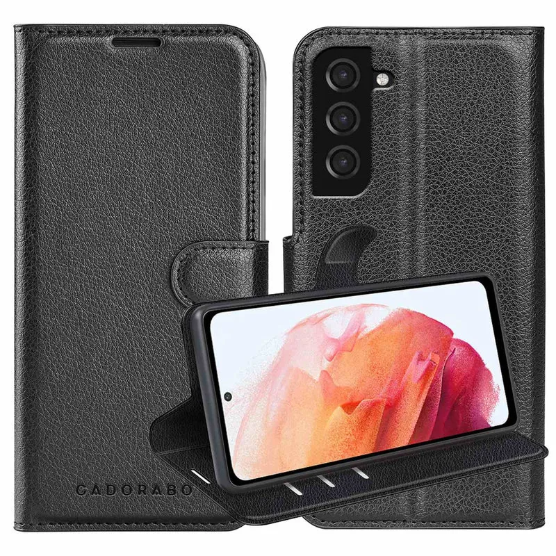 Cadorabo Hülle kompatibel mit Samsung Galaxy S21 5G Schutzhülle mit Magnetverschluss, Standfunktion und Kartenfach