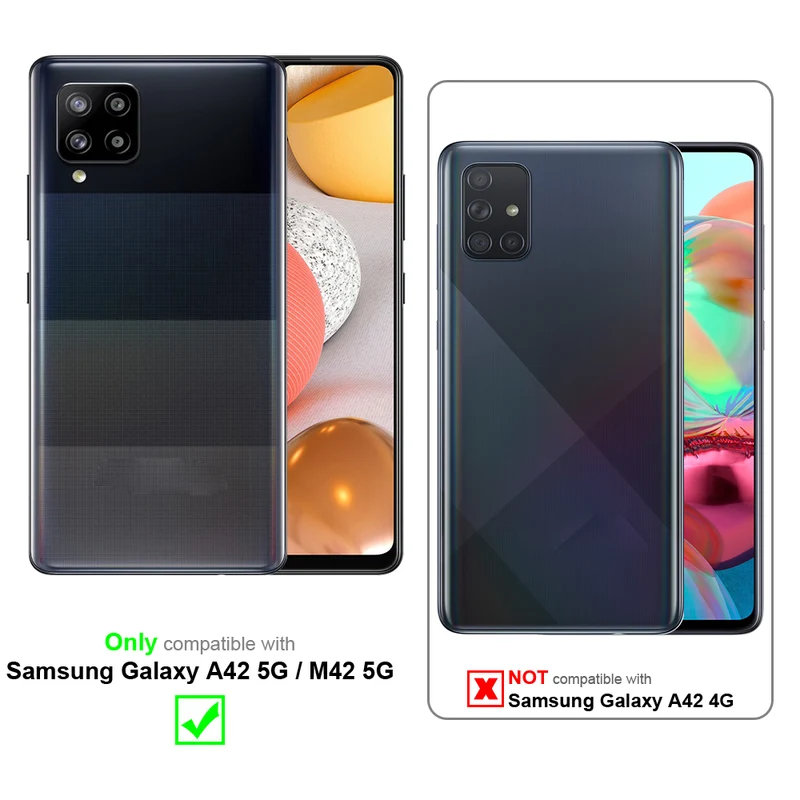 Cadorabo Hülle kompatibel mit Samsung Galaxy A42 5G / M42 5G Schutzhülle mit Magnetverschluss, Standfunktion und Kartenfach