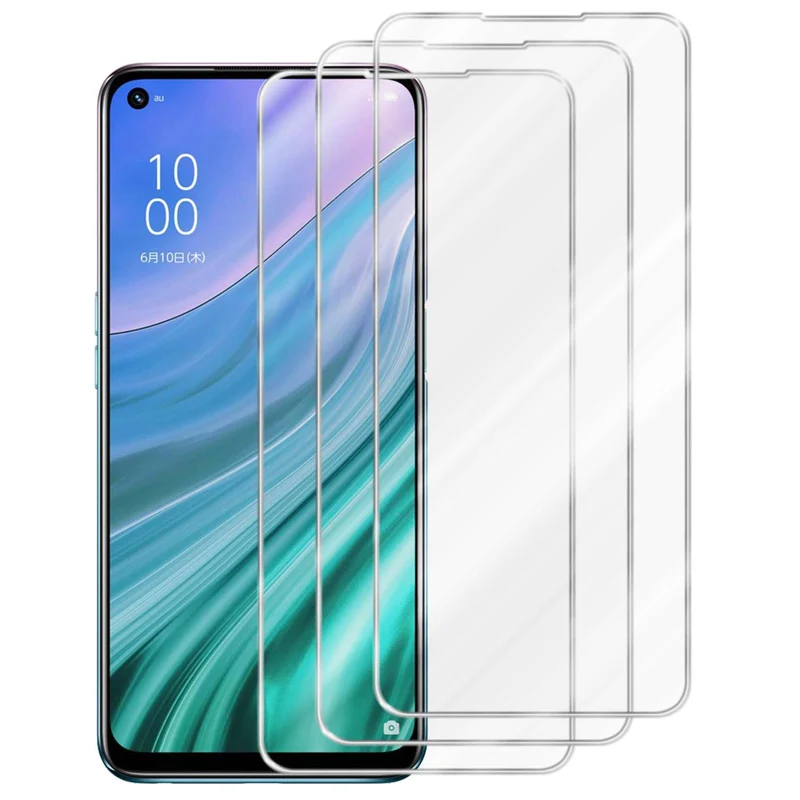 Cadorabo 3x Panzer Folie kompatibel mit Oppo A54 5G - Schutzfolie 3er Pack Gehärtetes (Tempered) Display-Schutzglas in 9H Härte mit 3D Touch Kompatibilität