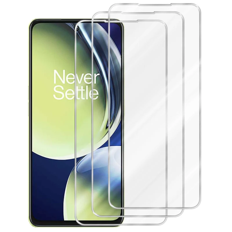 Cadorabo 3x Panzer Folie kompatibel mit OnePlus Nord CE 3 LITE 5G - Schutzfolie 3er Pack Gehärtetes (Tempered) Display-Schutzglas in 9H Härte mit 3D Touch Kompatibilität