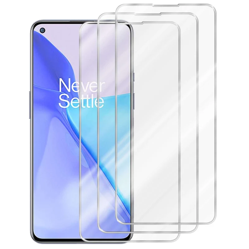 Cadorabo 3x Panzer Folie kompatibel mit OnePlus 9 - Schutzfolie 3er Pack Gehärtetes (Tempered) Display-Schutzglas in 9H Härte mit 3D Touch Kompatibilität