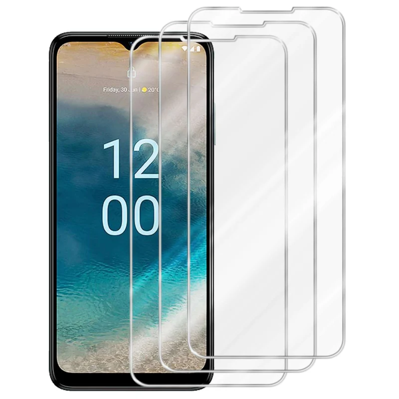 Cadorabo 3x Panzer Folie kompatibel mit Nokia G22 - Schutzfolie 3er Pack Gehärtetes (Tempered) Display-Schutzglas in 9H Härte mit 3D Touch Kompatibilität