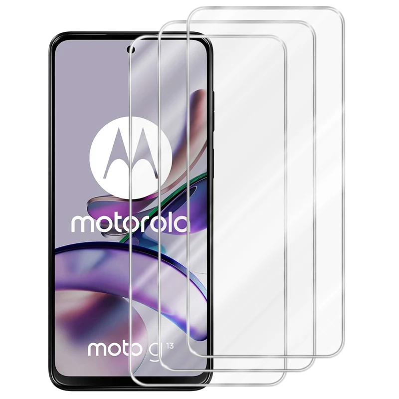 Cadorabo 3x Panzer Folie kompatibel mit Motorola MOTO G13 / G23 - Schutzfolie 3er Pack Gehärtetes (Tempered) Display-Schutzglas in 9H Härte mit 3D Touch Kompatibilität