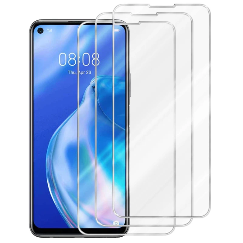 Cadorabo 3x Panzer Folie kompatibel mit Huawei P40 LITE 5G / NOVA 7 SE - Schutzfolie 3er Pack Gehärtetes (Tempered) Display-Schutzglas in 9H Härte mit 3D Touch Kompatibilität