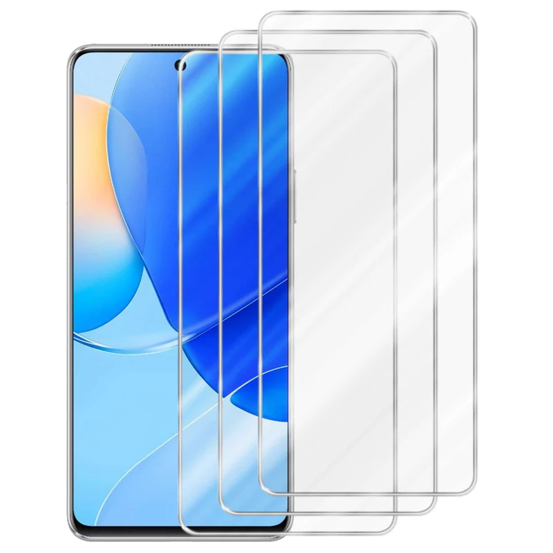 Cadorabo 3x Panzer Folie kompatibel mit Huawei NOVA 9 SE - Schutzfolie 3er Pack Gehärtetes (Tempered) Display-Schutzglas in 9H Härte mit 3D Touch Kompatibilität