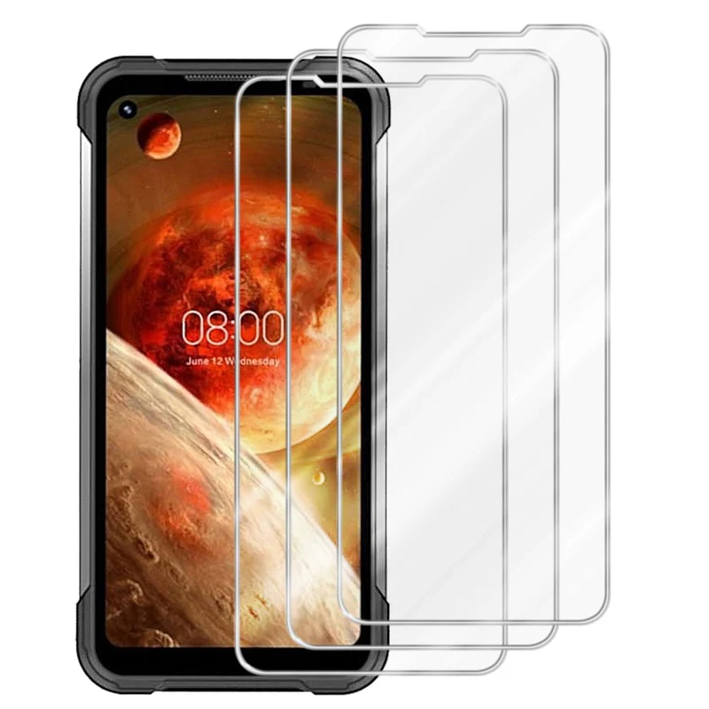 Cadorabo 3x Panzer Folie kompatibel mit Doogee S97 PRO - Schutzfolie 3er Pack Gehärtetes (Tempered) Display-Schutzglas in 9H Härte mit 3D Touch Kompatibilität