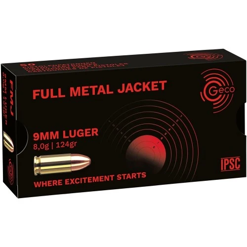 9 mm Luger Vollmantel 8,0g/124grs. Geco