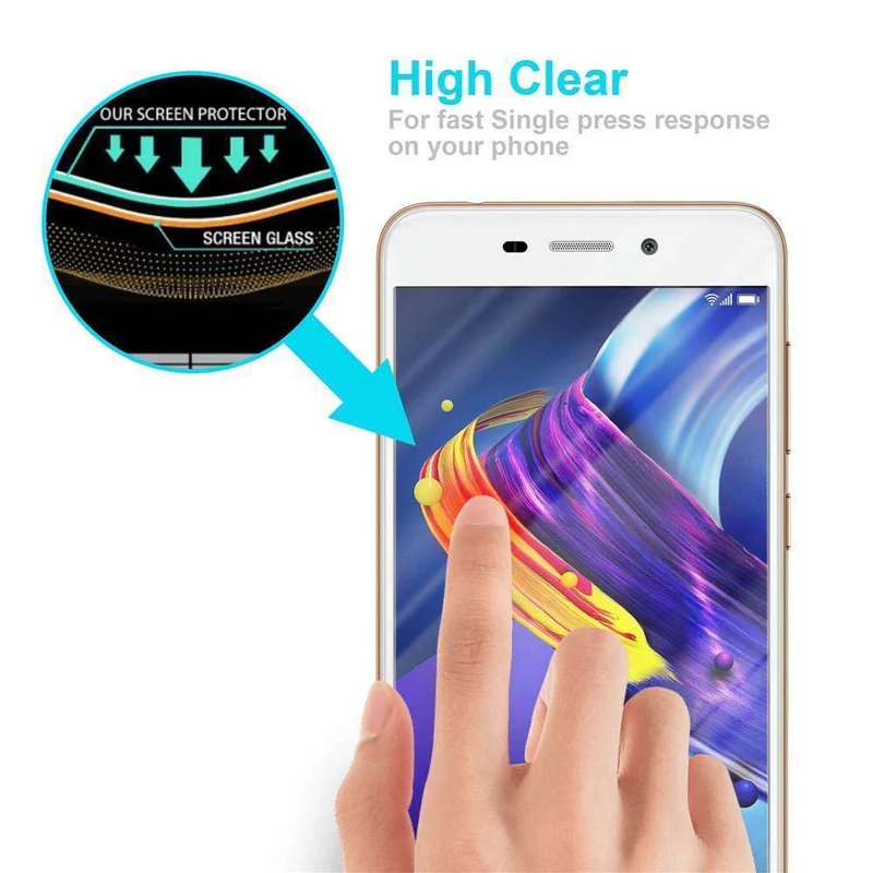 Cadorabo Panzer Folie kompatibel mit Honor 6C - Schutzfolie Gehärtetes (Tempered) Display-Schutzglas in 9H Härte mit 3D Touch Kompatibilität