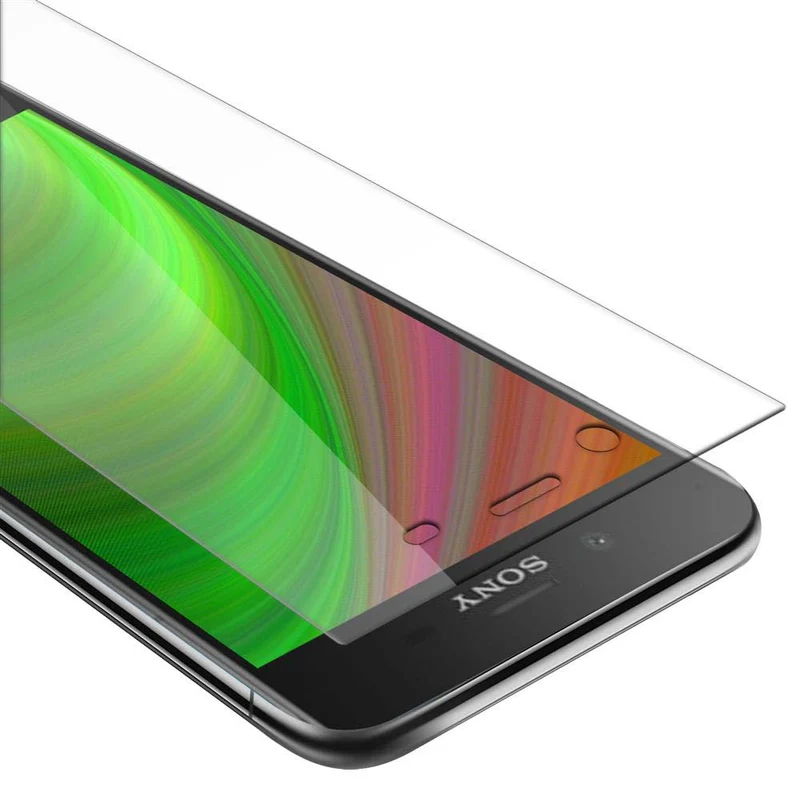 Cadorabo Panzer Folie kompatibel mit Sony Xperia XZ1 - Schutzfolie Gehärtetes (Tempered) Display-Schutzglas in 9H Härte mit 3D Touch Kompatibilität