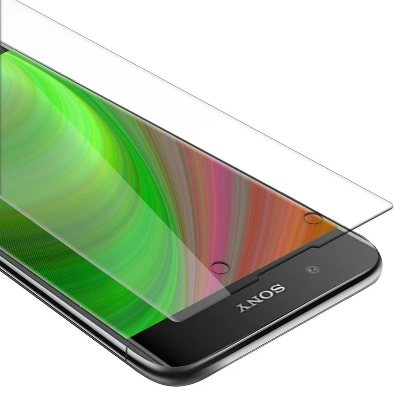 Cadorabo Panzer Folie kompatibel mit Sony Xperia XA1 PLUS - Schutzfolie Gehärtetes (Tempered) Display-Schutzglas in 9H Härte mit 3D Touch Kompatibilität