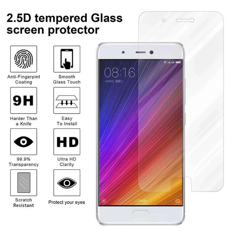 Cadorabo Panzer Folie kompatibel mit Xiaomi Mi 5s - Schutzfolie Gehärtetes (Tempered) Display-Schutzglas in 9H Härte mit 3D Touch Kompatibilität