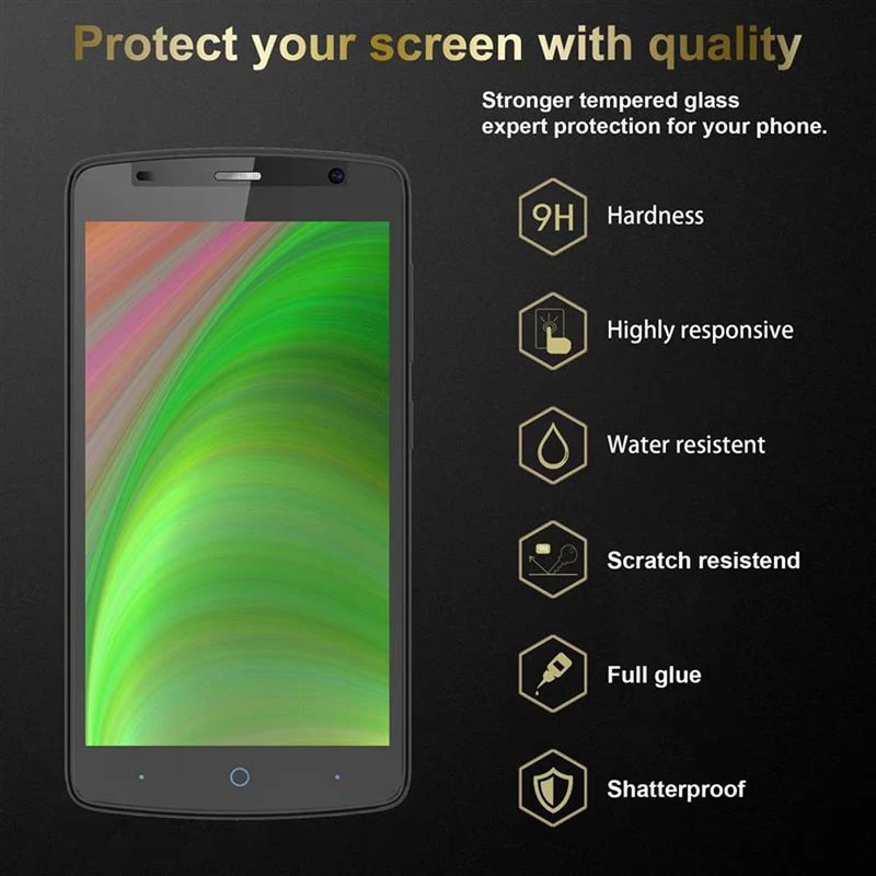 Cadorabo Panzer Folie kompatibel mit ZTE Blade L5 PLUS - Schutzfolie Gehärtetes (Tempered) Display-Schutzglas in 9H Härte mit 3D Touch Kompatibilität