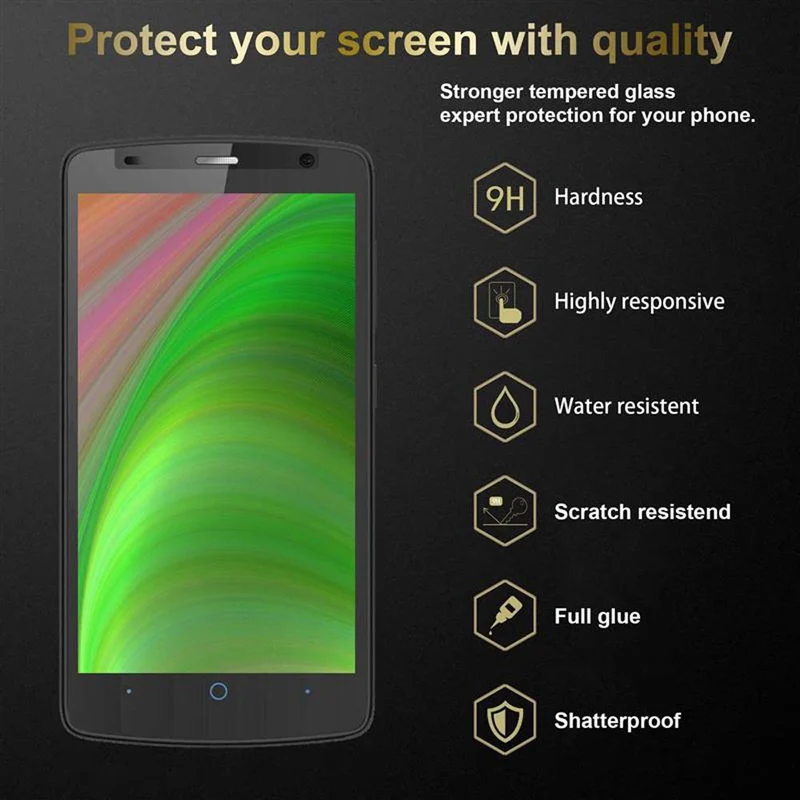 Cadorabo Panzer Folie kompatibel mit ZTE Blade L5 - Schutzfolie Gehärtetes (Tempered) Display-Schutzglas in 9H Härte mit 3D Touch Kompatibilität