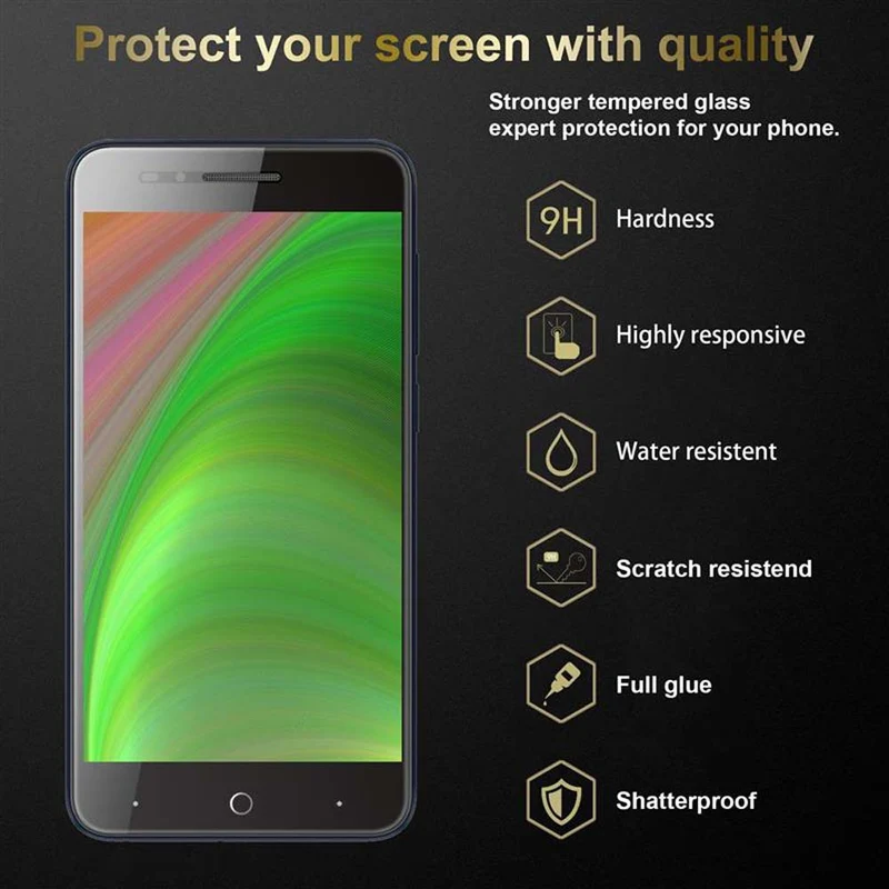 Cadorabo Panzer Folie kompatibel mit ZTE Blade A612 - Schutzfolie Gehärtetes (Tempered) Display-Schutzglas in 9H Härte mit 3D Touch Kompatibilität
