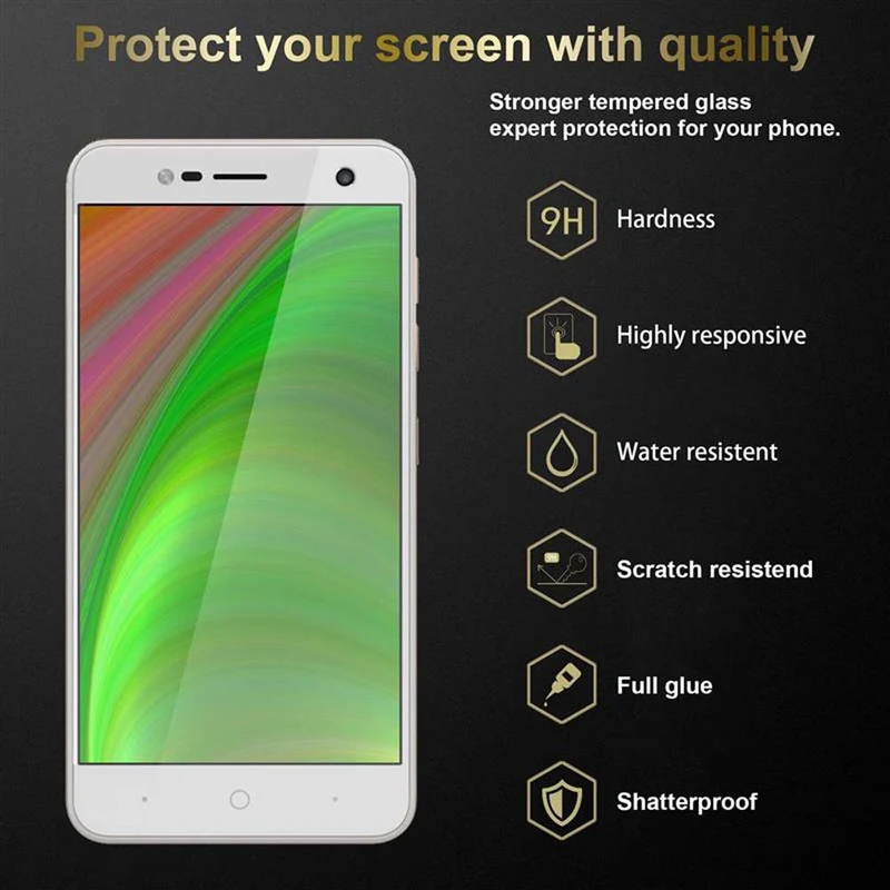 Cadorabo Panzer Folie kompatibel mit ZTE Blade V8 MINI - Schutzfolie Gehärtetes (Tempered) Display-Schutzglas in 9H Härte mit 3D Touch Kompatibilität