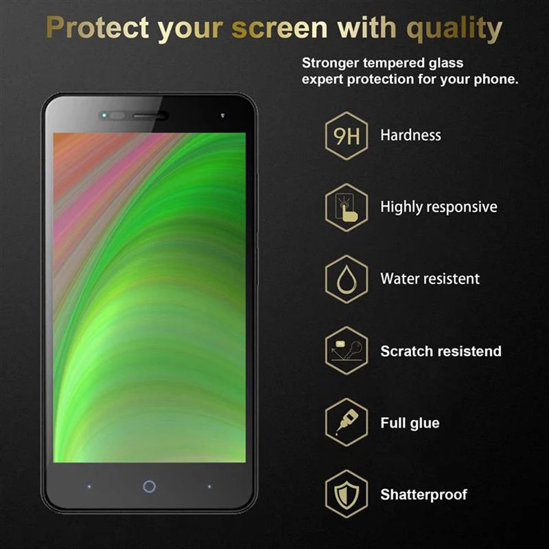 Cadorabo Panzer Folie kompatibel mit ZTE Blade L3 - Schutzfolie Gehärtetes (Tempered) Display-Schutzglas in 9H Härte mit 3D Touch Kompatibilität