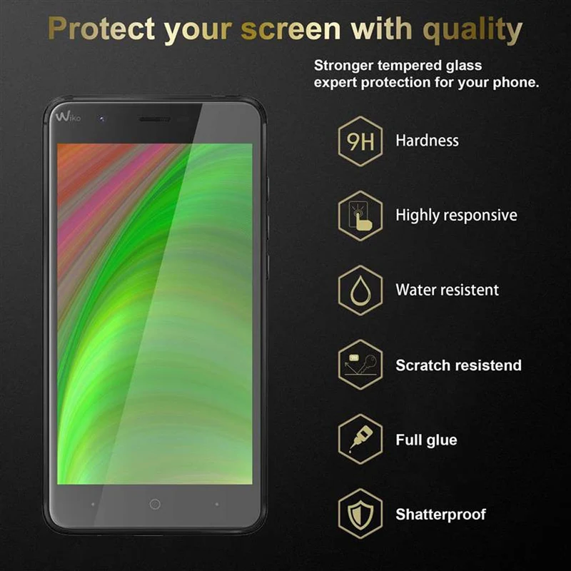 Cadorabo Panzer Folie kompatibel mit WIKO HARRY - Schutzfolie Gehärtetes (Tempered) Display-Schutzglas in 9H Härte mit 3D Touch Kompatibilität