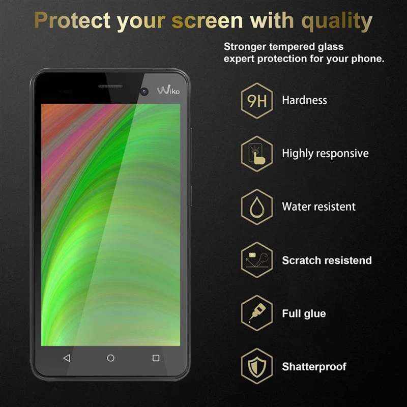 Cadorabo Panzer Folie kompatibel mit WIKO LENNY 3 - Schutzfolie Gehärtetes (Tempered) Display-Schutzglas in 9H Härte mit 3D Touch Kompatibilität