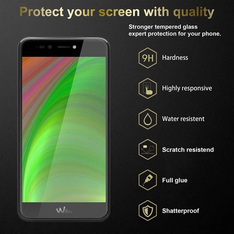 Cadorabo Panzer Folie kompatibel mit WIKO UPULSE LITE - Schutzfolie Gehärtetes (Tempered) Display-Schutzglas in 9H Härte mit 3D Touch Kompatibilität