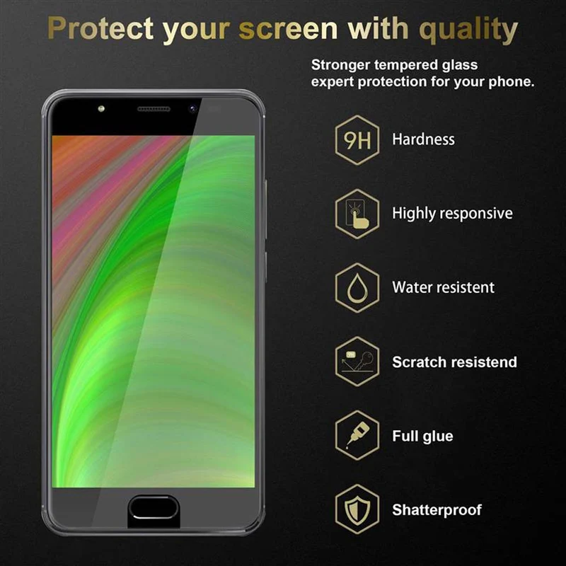 Cadorabo Panzer Folie kompatibel mit WIKO U FEEL PRIME - Schutzfolie Gehärtetes (Tempered) Display-Schutzglas in 9H Härte mit 3D Touch Kompatibilität