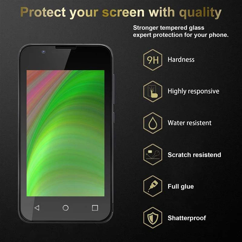 Cadorabo Panzer Folie kompatibel mit WIKO SUNNY 2 - Schutzfolie Gehärtetes (Tempered) Display-Schutzglas in 9H Härte mit 3D Touch Kompatibilität