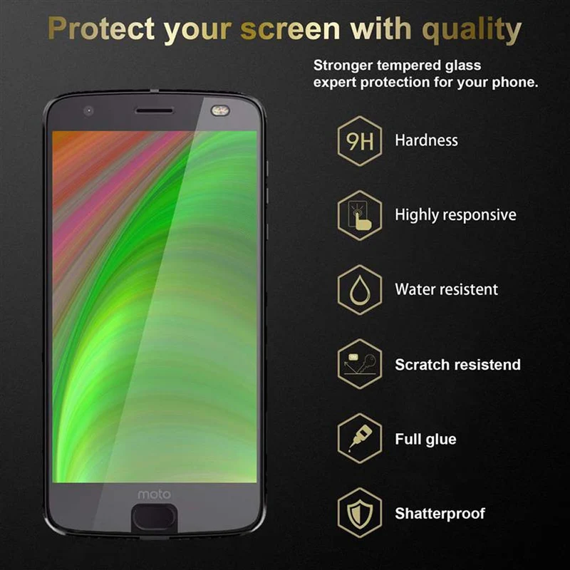 Cadorabo Panzer Folie kompatibel mit Motorola MOTO Z2 PLAY / Z2 FORCE - Schutzfolie Gehärtetes (Tempered) Display-Schutzglas in 9H Härte mit 3D Touch Kompatibilität