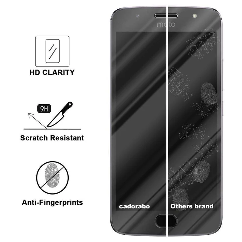 Cadorabo Panzer Folie kompatibel mit Motorola MOTO G5S PLUS - Schutzfolie Gehärtetes (Tempered) Display-Schutzglas in 9H Härte mit 3D Touch Kompatibilität
