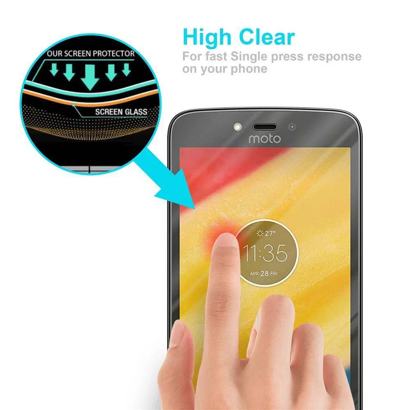Cadorabo Panzer Folie kompatibel mit Motorola MOTO C PLUS - Schutzfolie Gehärtetes (Tempered) Display-Schutzglas in 9H Härte mit 3D Touch Kompatibilität