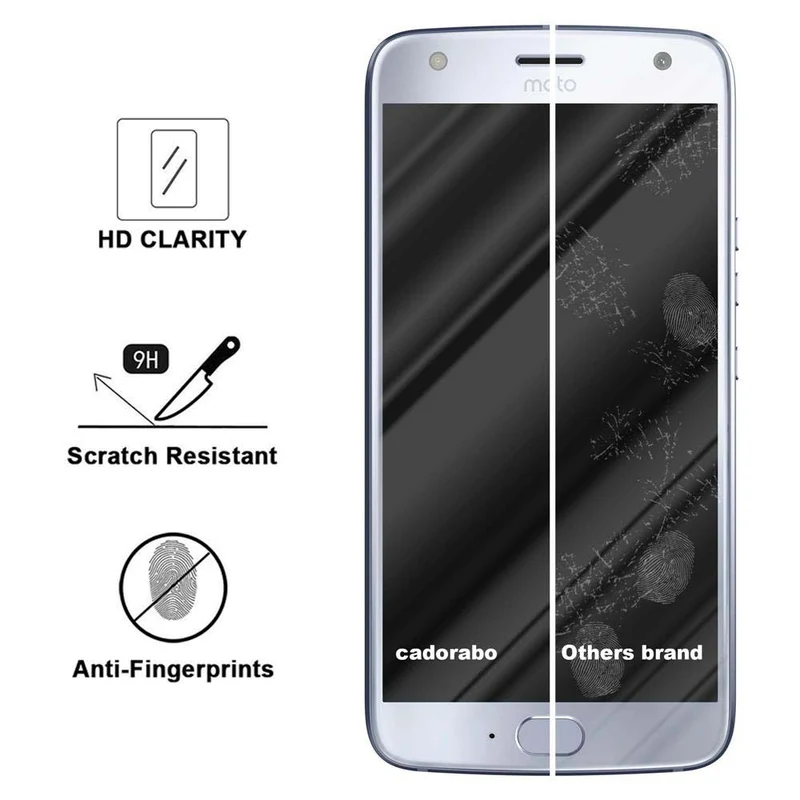 Cadorabo Panzer Folie kompatibel mit Motorola MOTO X4 - Schutzfolie Gehärtetes (Tempered) Display-Schutzglas in 9H Härte mit 3D Touch Kompatibilität