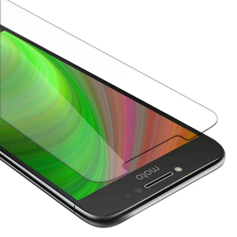 Cadorabo Panzer Folie kompatibel mit Motorola MOTO E4 PLUS - Schutzfolie Gehärtetes (Tempered) Display-Schutzglas in 9H Härte mit 3D Touch Kompatibilität