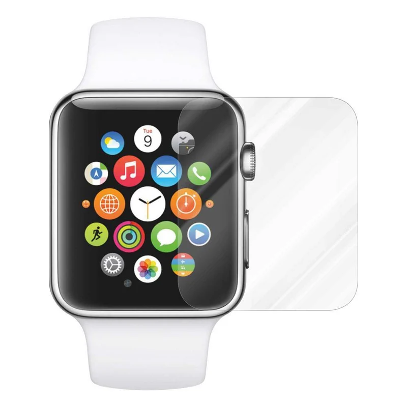 Cadorabo Panzer Folie kompatibel mit Apple Watch Series 1 & 2 & 3 (42mm) - Schutzfolie Gehärtetes (Tempered) Display-Schutzglas in 9H Härte mit 3D Touch Kompatibilität